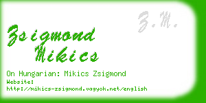 zsigmond mikics business card